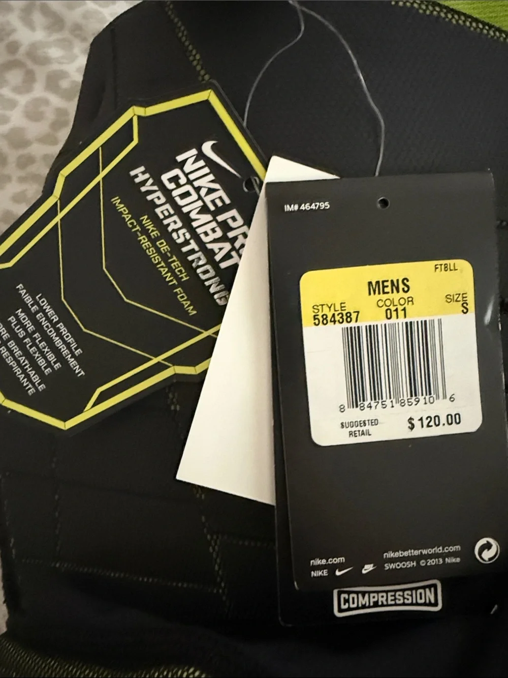 Nike mens Black & Volt Padded Football/Girdle Shorts